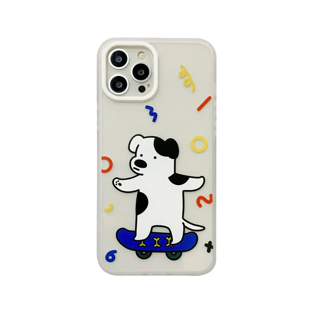 

Cartoon Dog Clear Phone Case For iPhone 12 11 Pro X XS MAX XR SE20 7 8 Plus Animal Soft Silicone Fall-anti Protect Cover Coque