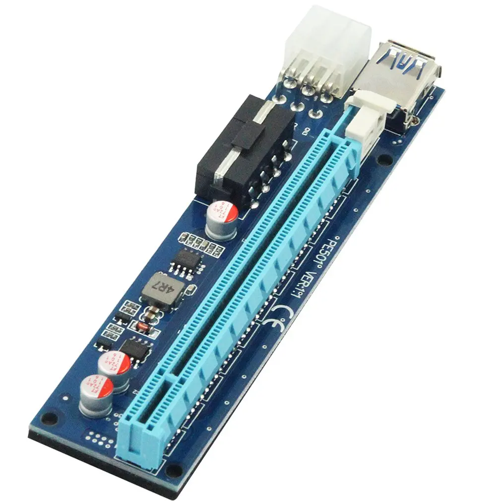 

4PIN+6PIN PCIE 1X To 16X Video Card Extension Cable Adapter Plate With USB Cable SATA To 6 Pin Power Line