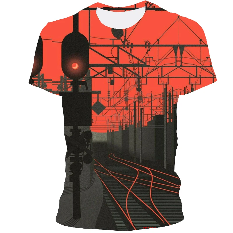 

3DT Shirt 2021 Sommerstadt Landschaft Vollversion 3D T-Shirt coole Herren kurzrmelige 3D-Druck T-Shirt XXS-6XL