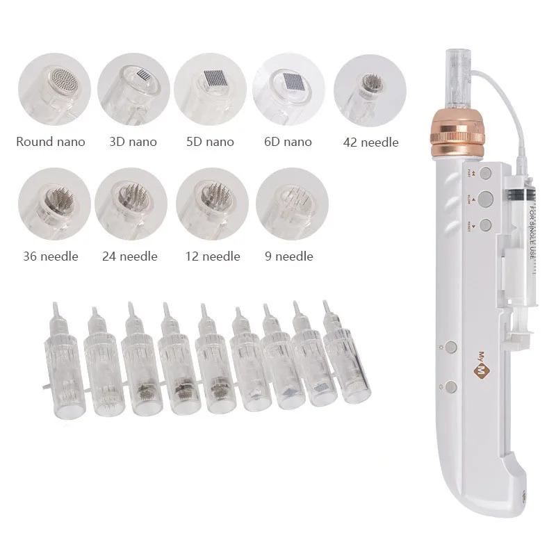 

10/30PCS Microneedle Cartridges Needles with Syringe Tube 9/12/36 Pin for New Mini Hydra Gun Mesotherapy Injector Auto Derma Pen