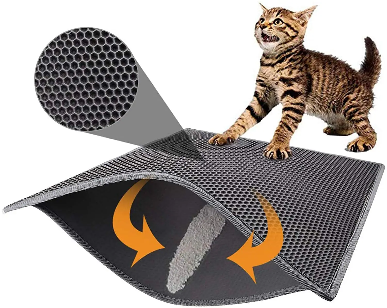 

EVA Double Layer Cat Litter Waterproof Pet Cat Litter Mat Cat Litter Trapping Pet Litter Cat Mat Clean Pad Products For Cats