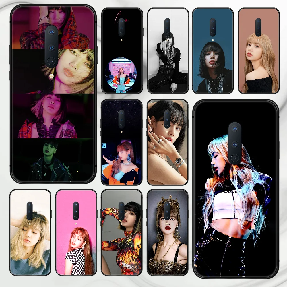 

LISA kpop Phone Case Cover Hull For 1+ Oneplus 5T 6 6T 7 7T 8 8T Pro black Hoesjes Pretty Shell Trend Back Soft Cover Fashion