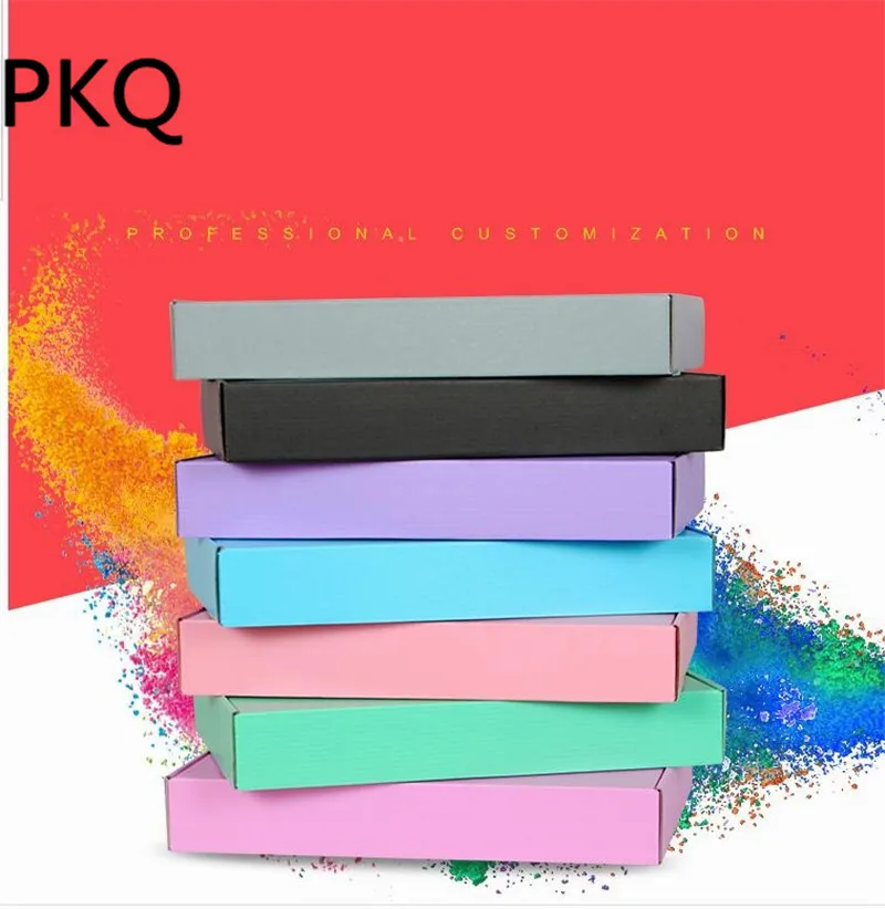 10 шт розовый/черный/зеленый/серый бумажная коробка гофрированная бумага