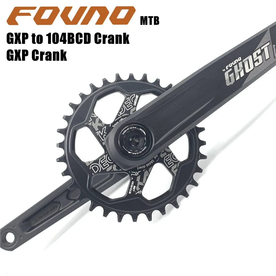Fovno GXP Bicycle Crank GXP To 104 Bcd Mountain Bike Crankset Aluminum Alloy MTB Bicycle Crank For Shimano SRAM Bike Parts