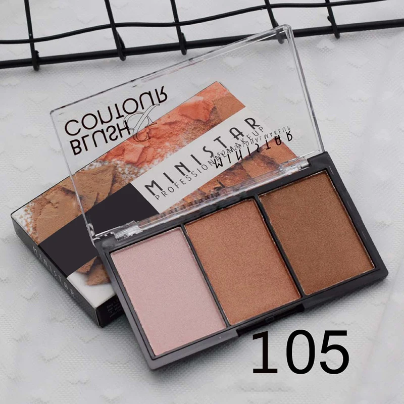 1 Набор 3 цвета контурная Палитра для лица корректор хайлайтер бронзер макияж ZGOOD|