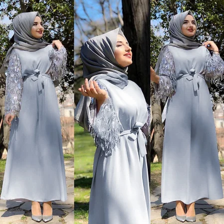 

Sequin Abaya Dubai Muslim Hijab Dress Abayas For Women Kaftan Caftan Islam Clothing Turkish Dresses Robe Femme De Moda Musulmana