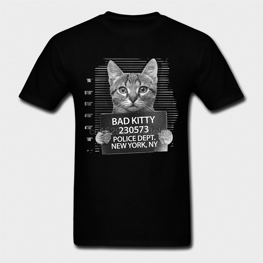 Забавные футболки для женщин женская футболка Bad Kitty Mugshot |