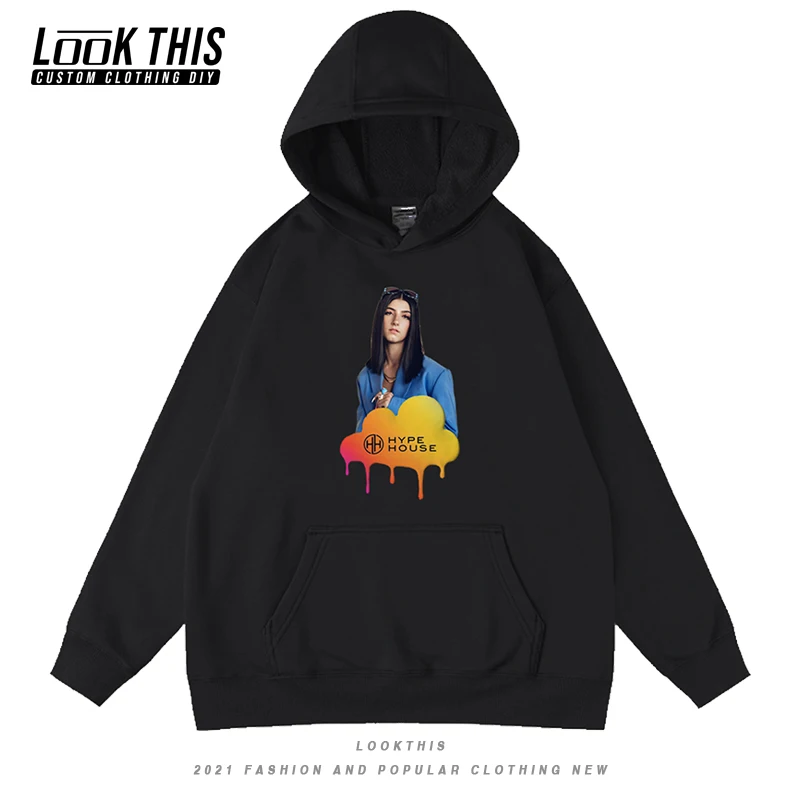 

Charli Damelio Cool Men's Sweatshirts Loose Style Printing Boy Streetwear Oversized Hoodie Anime Fleece Hooded Clothes Tops