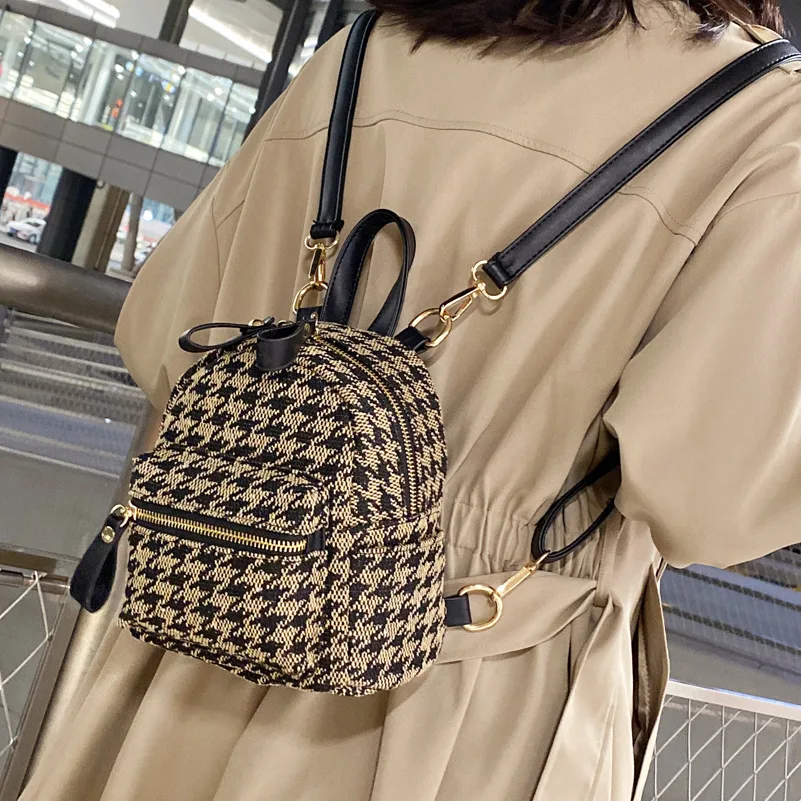 

Plaid Niche This Year Popular Small Backpack Bag Women's Autumn and Winter 2021 New Fashion Multi-FunctionalWomen's Handbags