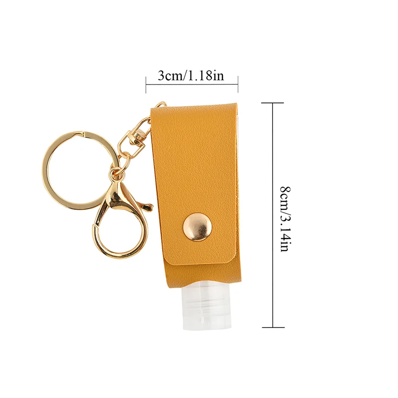 

1 Pcs 30ml Portable Reusable Travel Hand Sanitizer Alcohol Perfume Disinfectant Bottle With Pu Leather And Key Ring Hot Sold