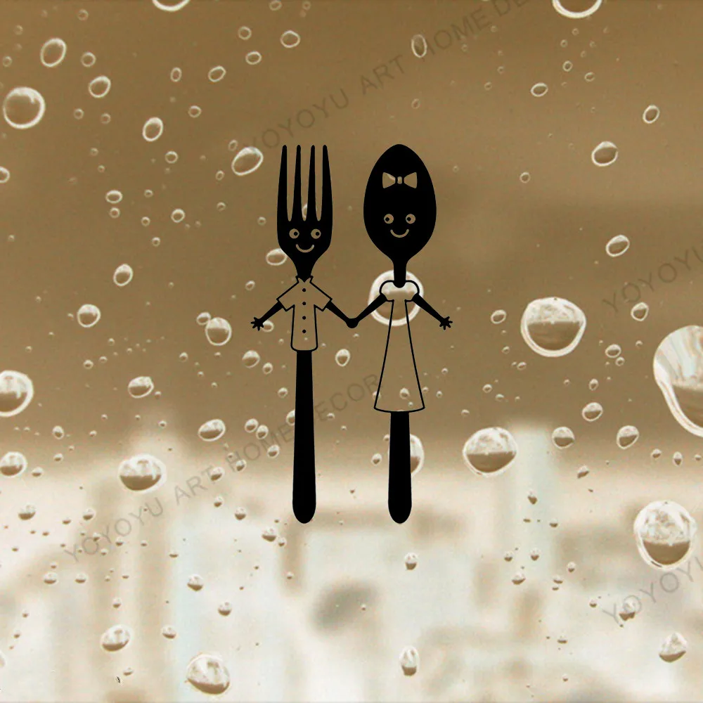 Кухонные принадлежности настенная наклейка Виниловая на стену в виде ложки и