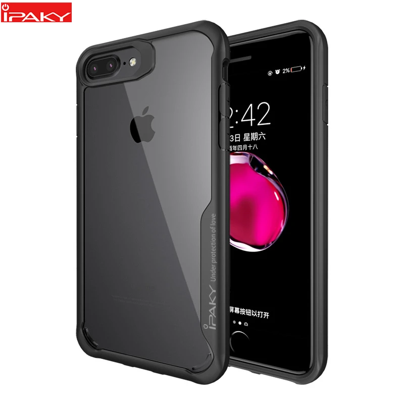 Чехол IPAKY для iPhone 8 Plus силиконовый Кристальный акриловый Гибридный