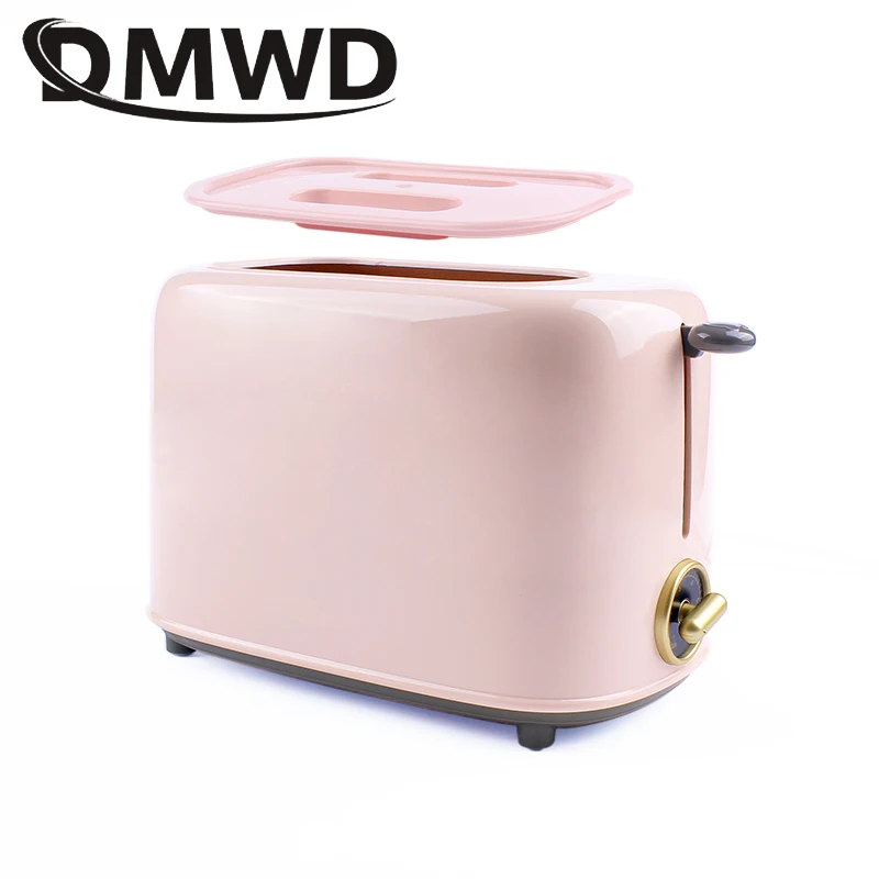 dmwd 2 slices electric stainless steel toaster automatic bread maker breakfast baking machine two slot toast sandwich grill oven free global shipping