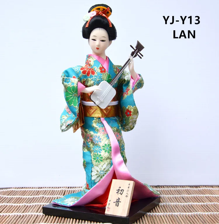 

MYBLUE 30cm Kawaii Japanese Geisha Kimono Doll Sculpture Figurine Home Room Decoration Accessories Nordic Style