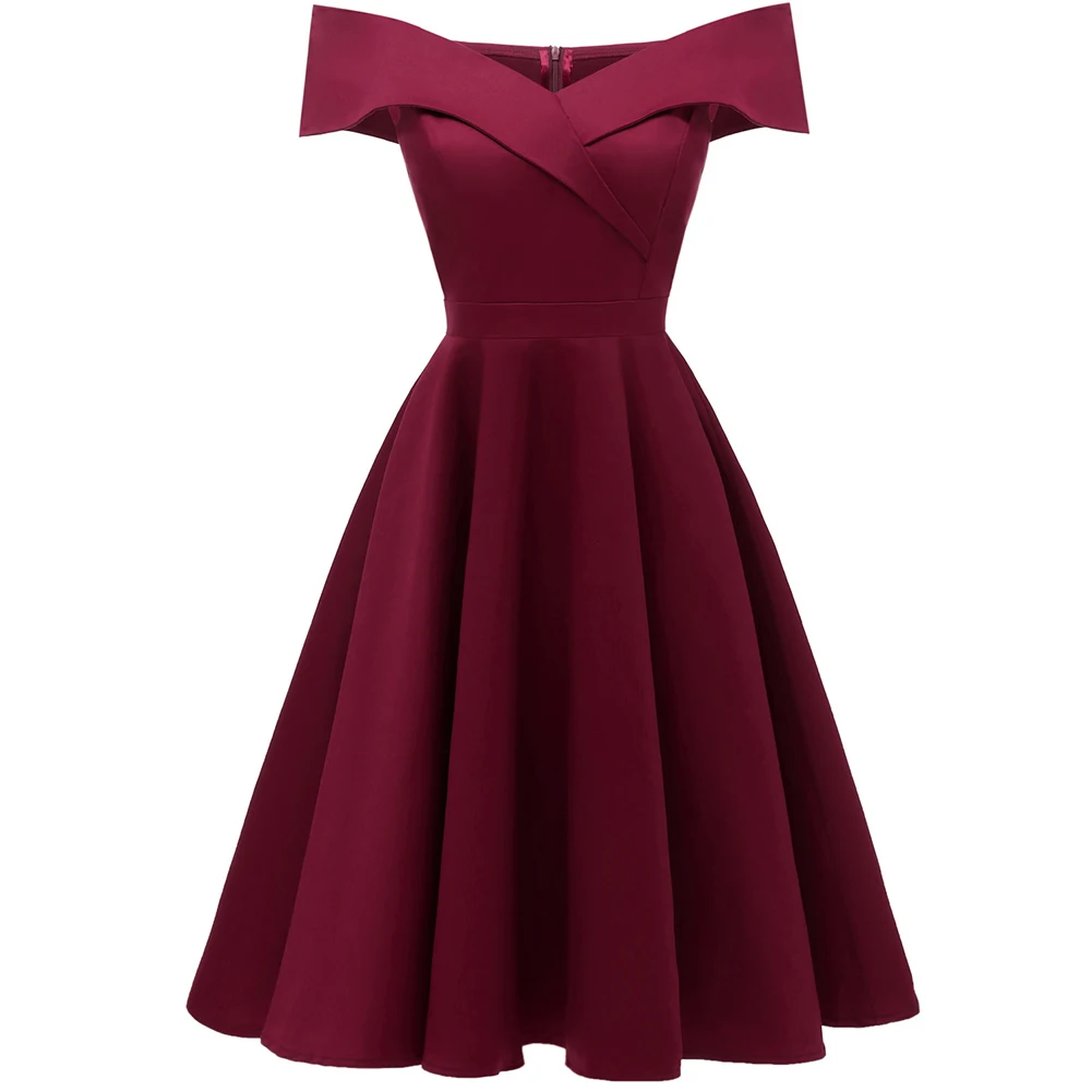 

Real Photo Women One Shoulder Lace Cocktail Dresses Sexy Slim Sleeveless Satin Swing Draw Dack Dress