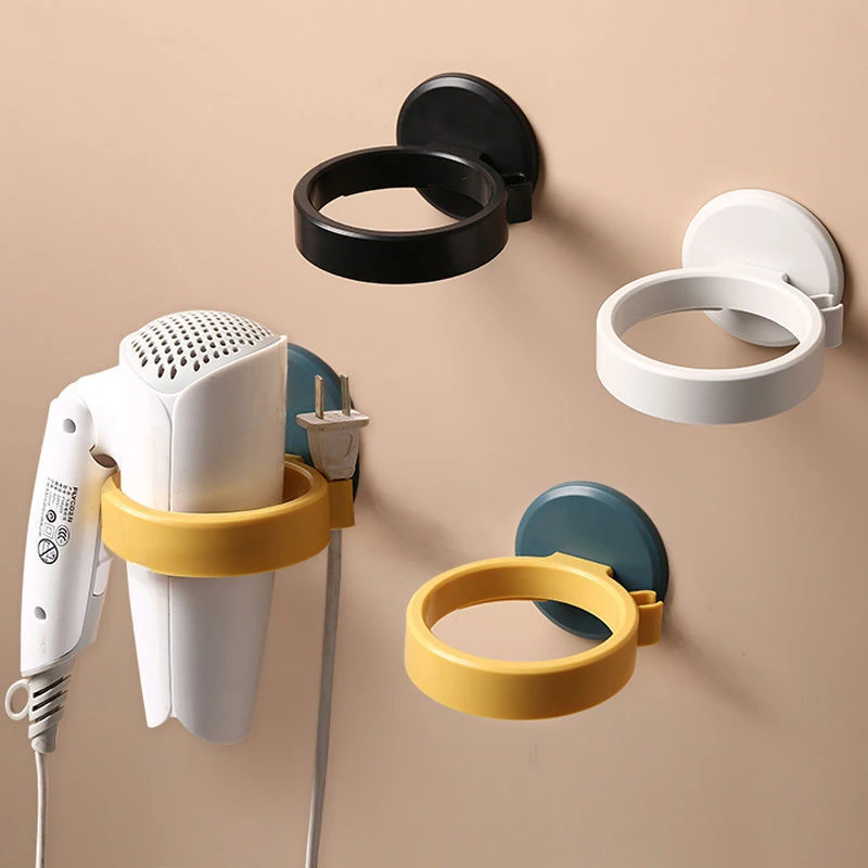 

Punch-free Wall-mounted Hair Dryer Holder Storage Organizer For Hairdryer Shelf ABS Bathroom Shelf Hairdryer Storage Rack