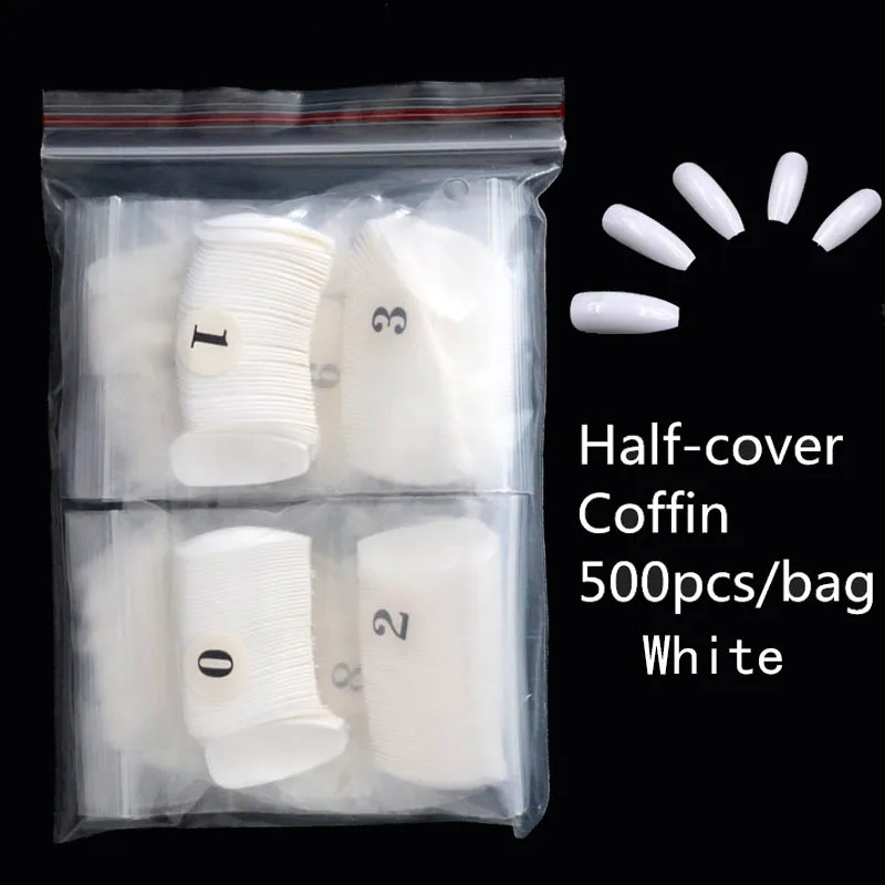 Профессиональные акриловые накладные ногти для балерины 500 шт. французского