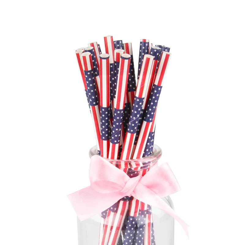 Бумажные соломинки радужной расцветки одноразовые украшения для свадьбы дня