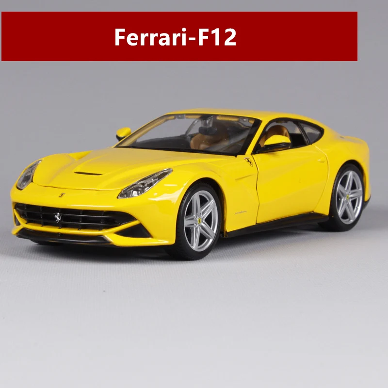 F12 Bburago 1:24 Ferrari 458, красная модель автомобиля, литая под давлением металлическая модель, детская игрушка, подарок бойфренду, коллекция автомобилей из искусственного сплава - Цвет: F12
