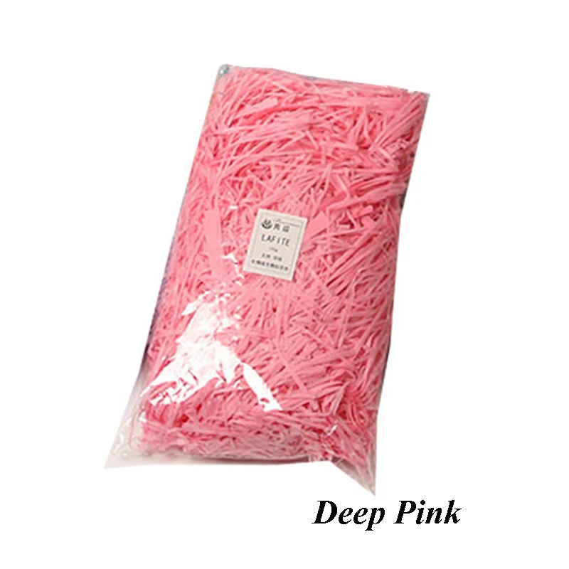100g Deep pink 100 г цветная измельченная сморщенная бумажная рафия коробки для конфет DIY подарочная коробка материал наполнения ткани праздничная подарочная упаковка наполнитель Декор - Цвет: 100g Deep pink