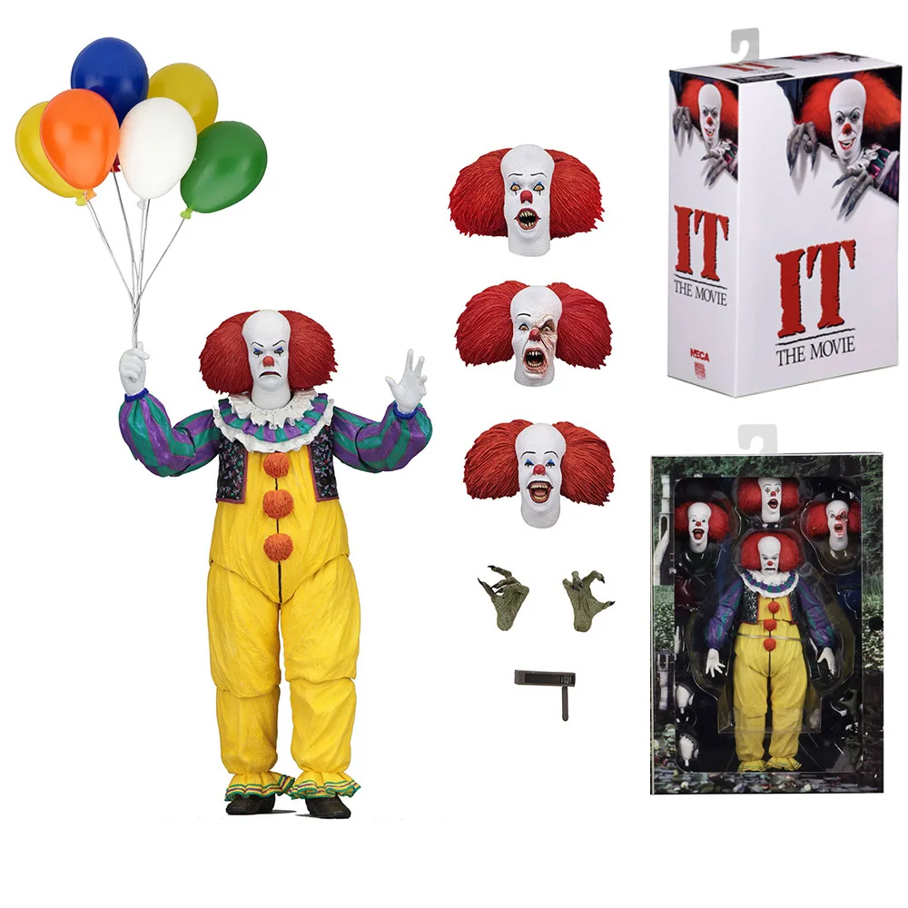 Оригинал NECA IT Pennywise Joker 1990 Стивен Кинг It клоун фигурка игрушка ужас подарок на