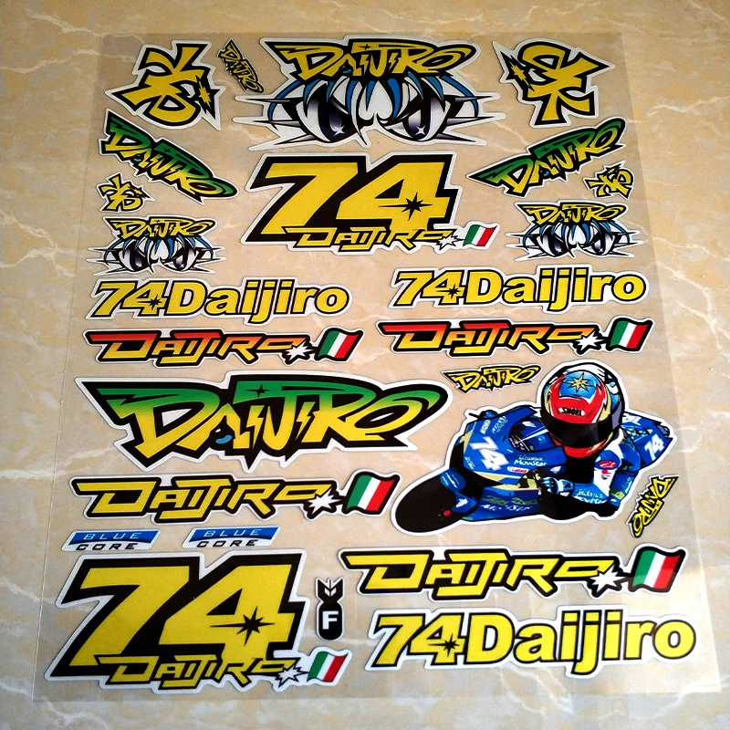 

Motorcycles Vinyl Reflective Stickers Waterproof Decals 74 Daijiro For Decoration of Cars Tail Box Guitars Sports Equipment