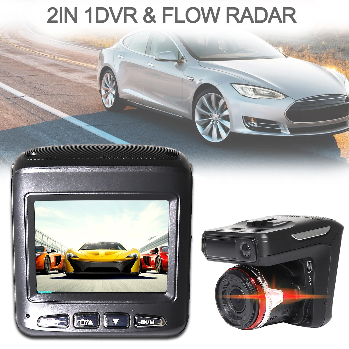

2 In 1 Car DVR Radar Detector G Senor Gravity Car Detector Camera HD 1280P Anti Radar Detectors Dash Cam Russian English