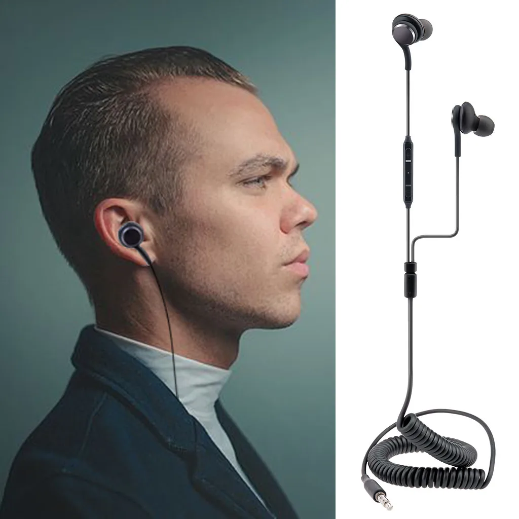 Beautyss 3 5 мм наушники в ухо стерео HIFI музыка телескопические проводные с микрофоном