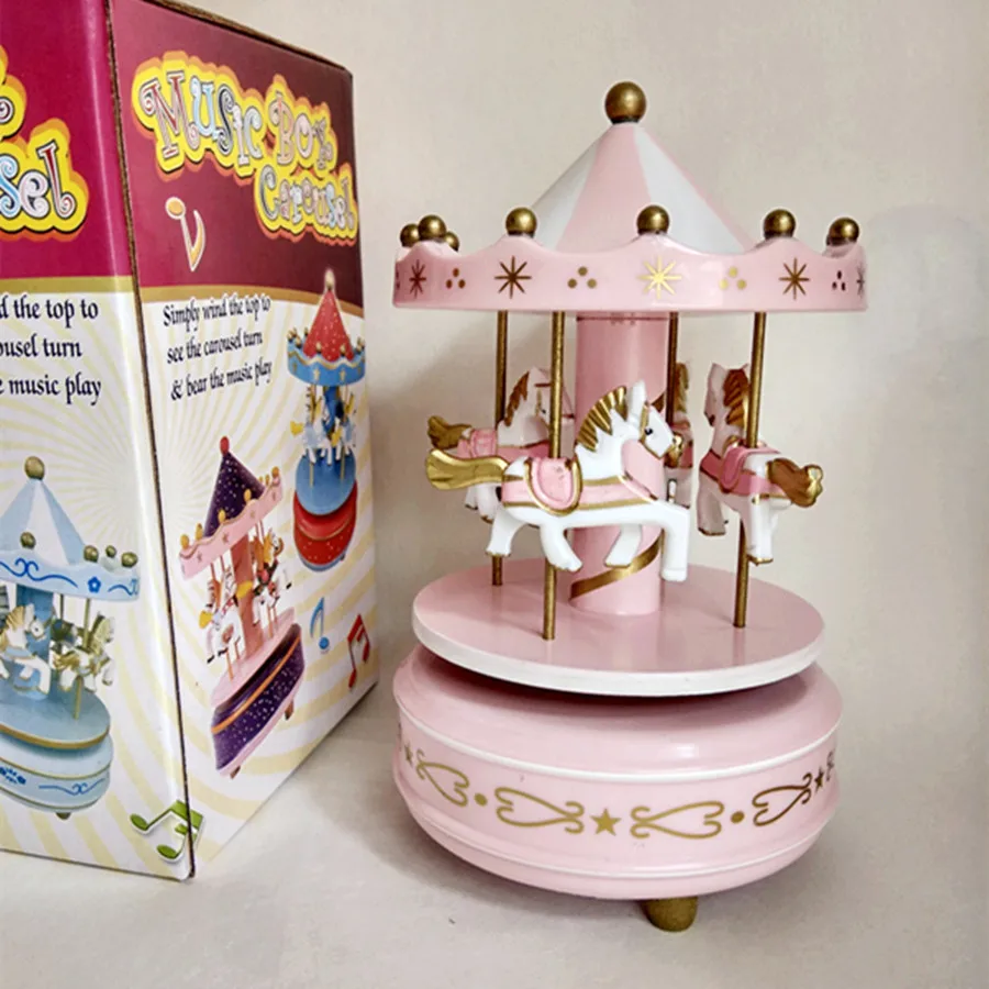 Круглые музыкальные шкатулки Merry-go-round, Геометрическая музыкальная декорация для детской комнаты, подарки унисекс, Деревянная Рождественская карусель, коробка для дома, декорация lf676