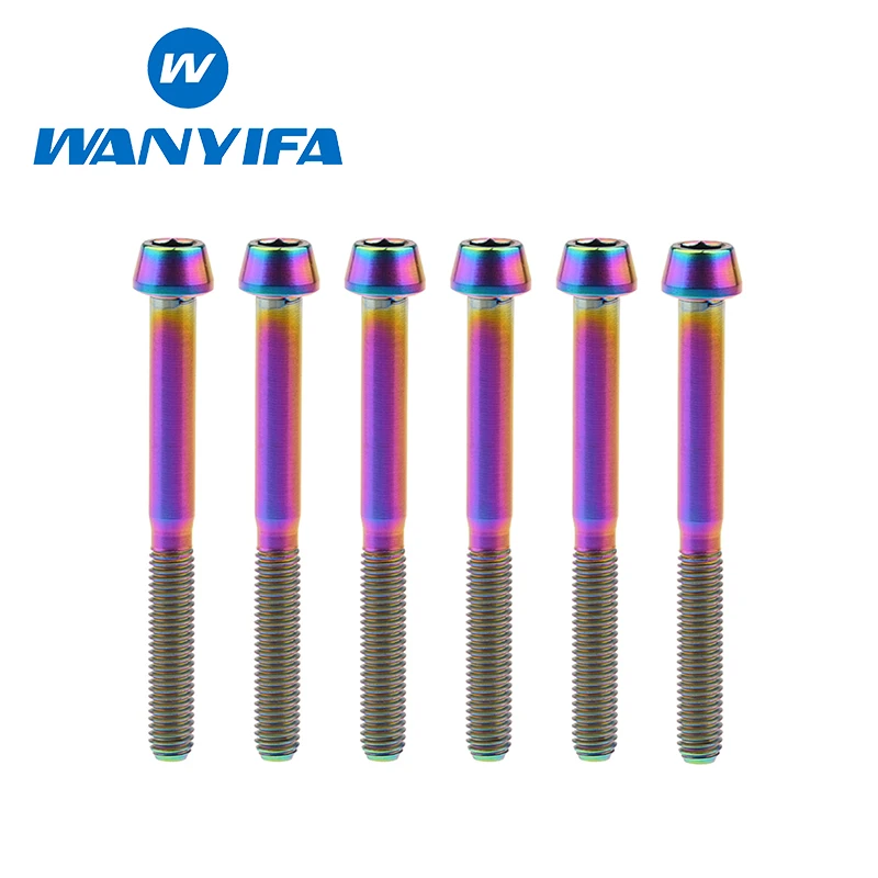 M5x50 rainbow Ваньифа коническая головка шестигранные болты велосипедные винты титан/Ti M5X 45 50 60 мм длинные винты - Цвет: M5x50 rainbow