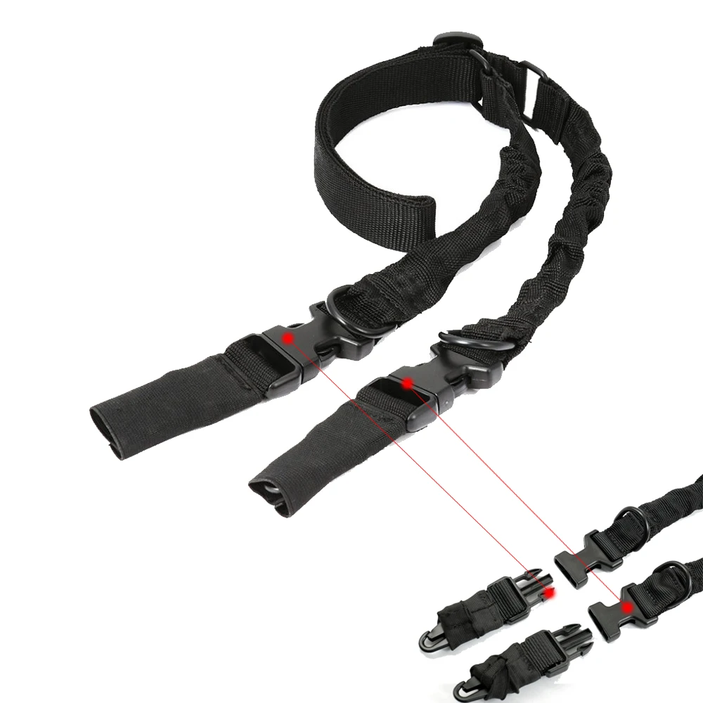 

New Tactical Two Points Rifle Gun Sling Hunting Military Heavy Nylon Belt Strap Airsoft Mount Bungee Rifle Sling QD Metal Buckle