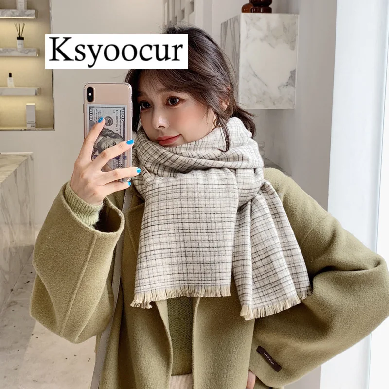 

Size 190*60cm, 2020 New Autumn/Winter Long Section Cashmere Fashion Scarf Women Warm Shawls and Scarves Brand Ksyoocur E18