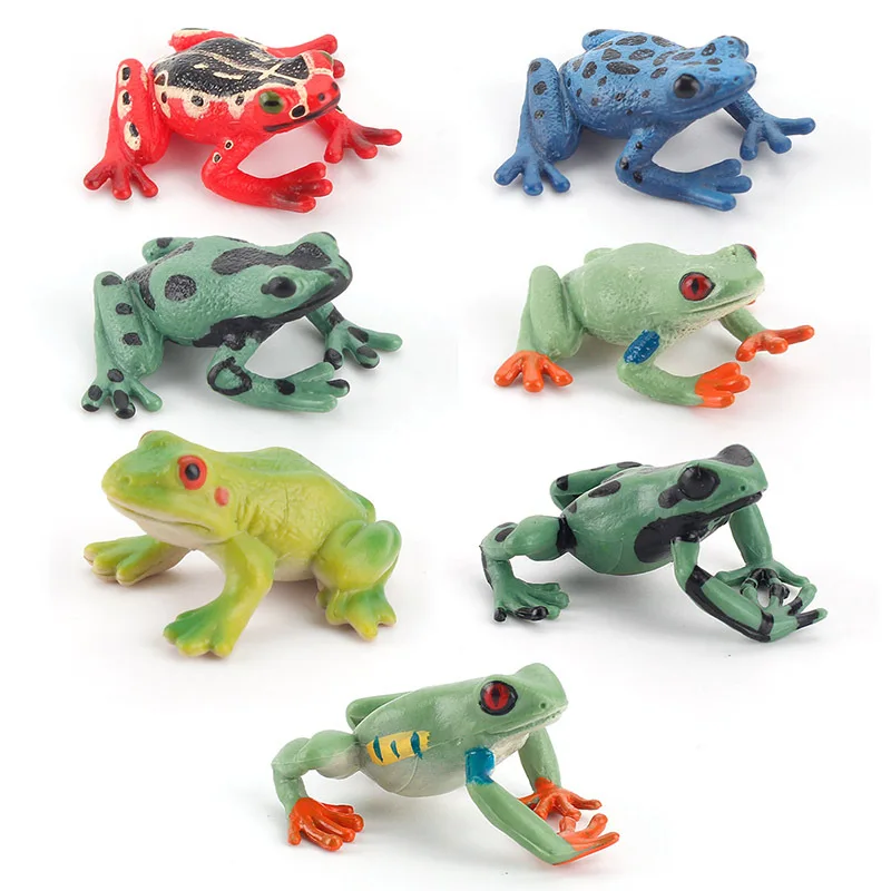 

Toy Frog Character Doll Fun Animal Frog Tree Frog Model Cub Decoration Hand-made Action Doll Animal Children's Educational Toys
