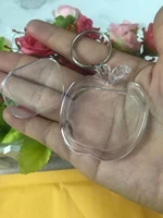 5000pcslot Apple-shaped Blank Acrylic Keychains Insert Photo plastic Keyrings DIY Split Ring Keychains accessories