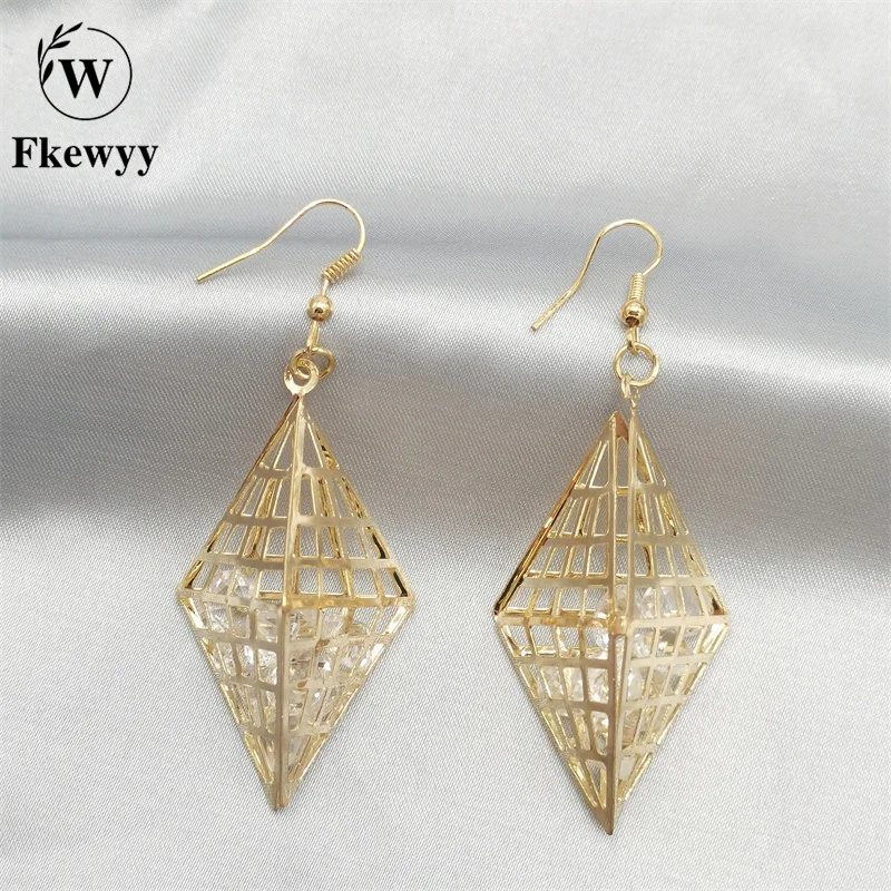 

Fkewyy Fashion Earrings For Women Designer Jewelry Geometry Gothic Accessories Jewelry Three-Dimensional Dangle Earrings Fashion