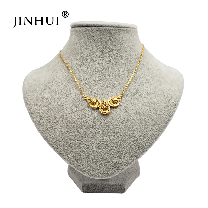JINHUI модные Дубай новые женские золотые ожерелья с подвеской 45 см 2 мм цепочка для
