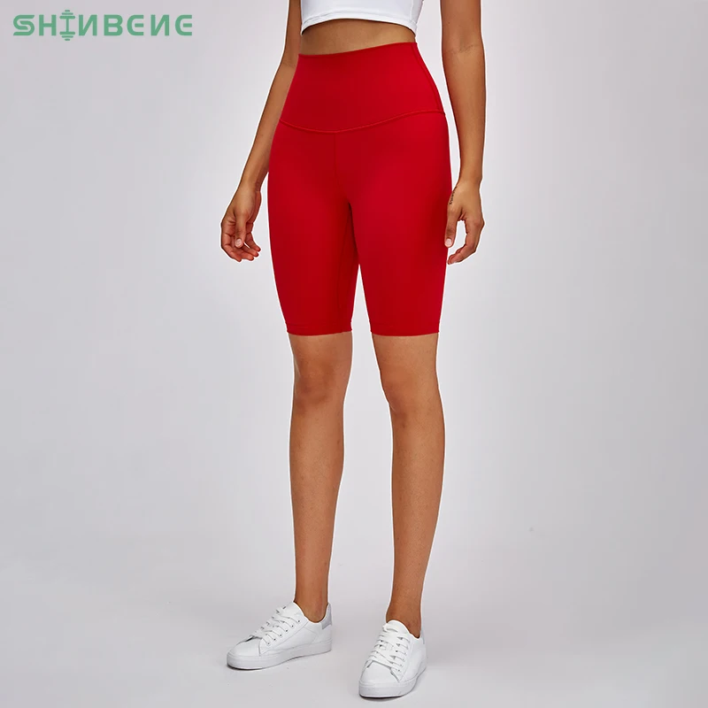 

SHINBENE HIDDEN BELLY FAT Super High Rise Yoga Workout Biker Shorts Women Naked-feel Stretchy Gym Fitness Sport Long Shorts