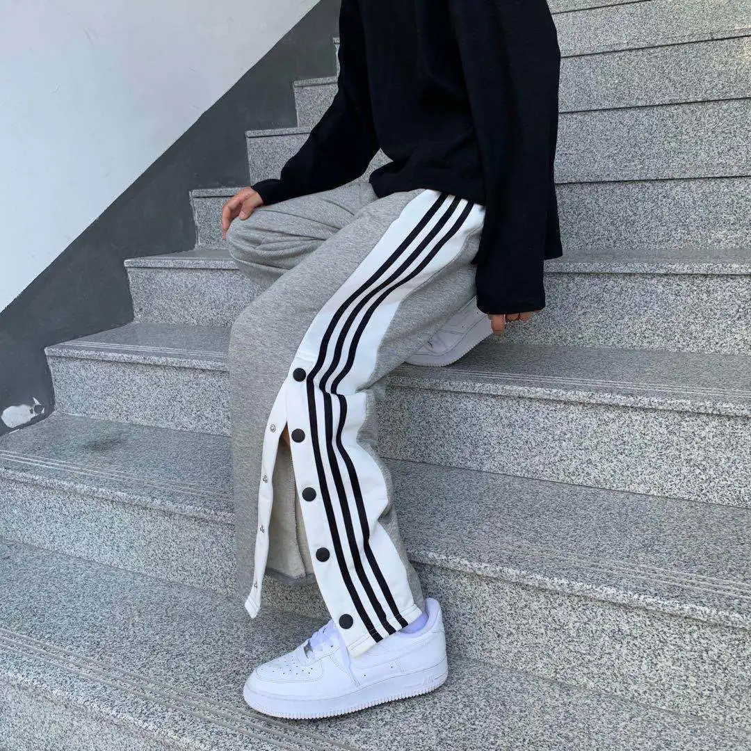 

2021 Mens Joggers Sport Fitness Full buckle Sportswear Tracksuit Sweatpants stripeTrousers Track Basketball training pants 3XL