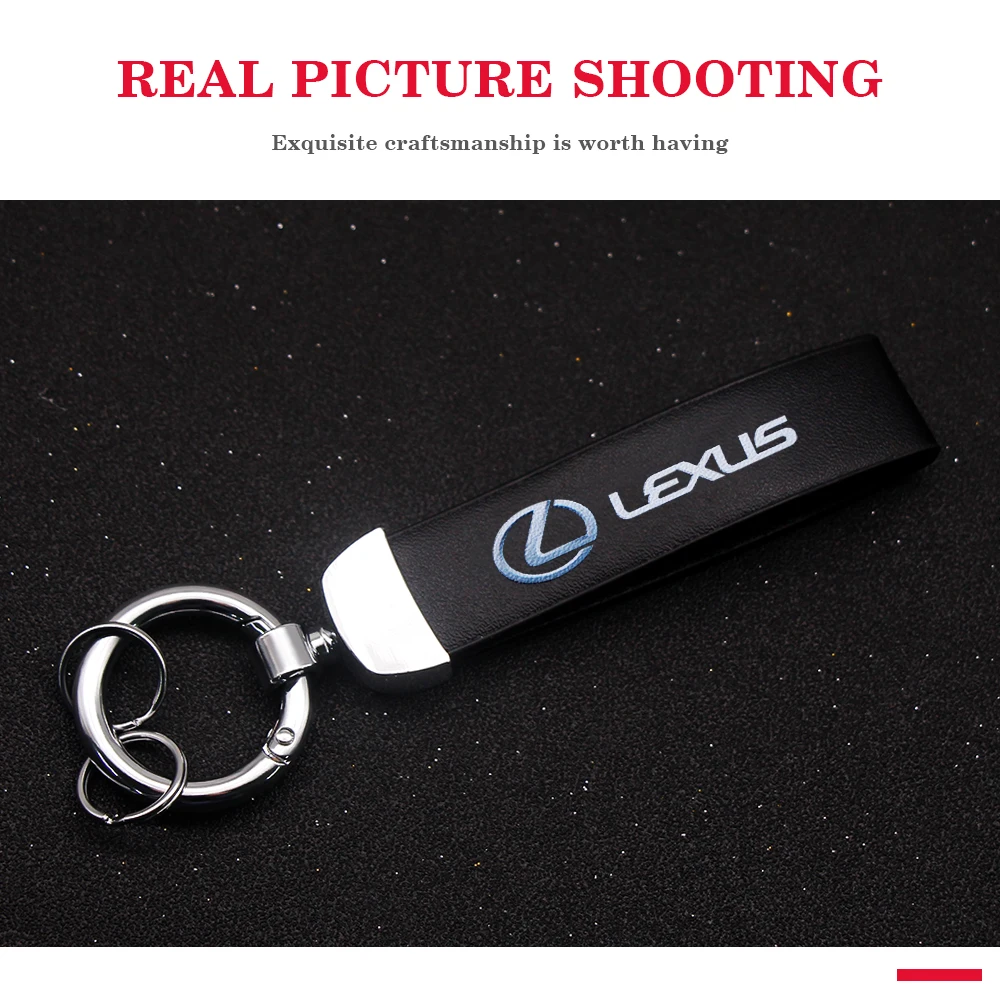 

Leather Metal Car KeyChain KeyRing Holder Buckle Ornament Accessories For Lexus CT200h F Sport ES LS IS GS LC RC GC RX UX NX LX