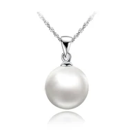 soild 925 sterling silver white pearl pendant necklaces 18 inch stamp singapore necklace chains wholesale