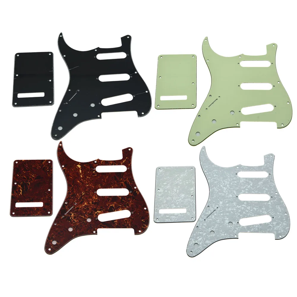 

Lefty ST Strat SSS Pickguard 11 Holes Left Handed Tremolo Trem Cover Back Plate Fits USA/Mexican Fender Electric Guitar Parts