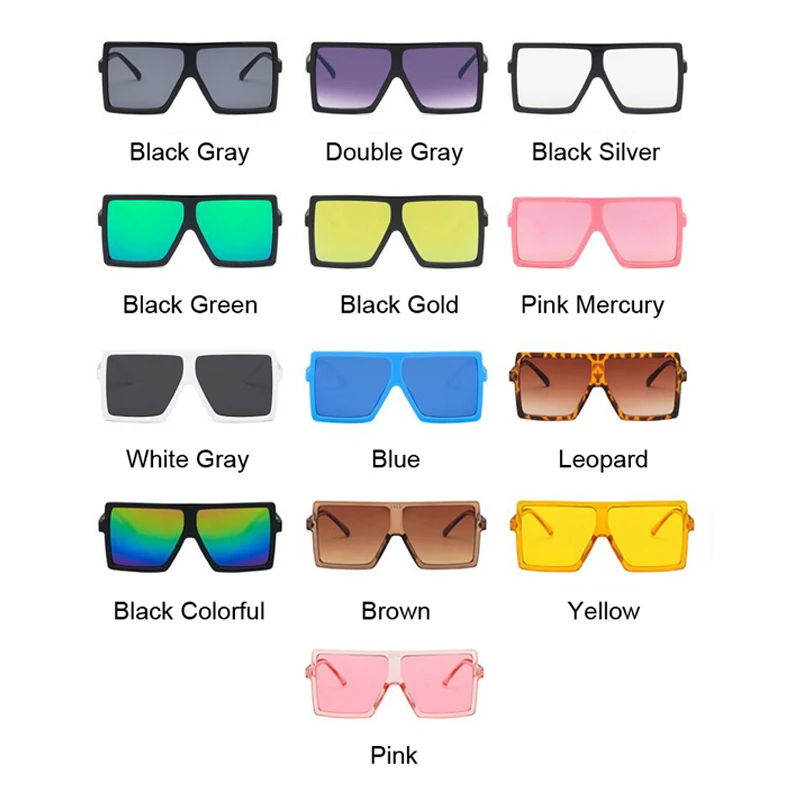 

Vintage Black Oversized Sunglasses Kids Fashion Square Sun Glasses For Boys Girls Gradient Mirror Big Brand Shades Eyewear