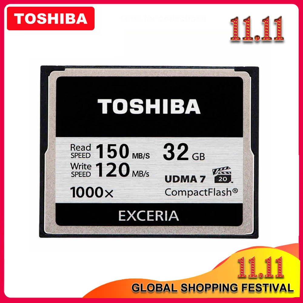 Оригинальная карта памяти TOSHIBA EXCERIA Compactflash 32 Гб Скорость чтения до 150 МБ/с./с UDMA7 1000X