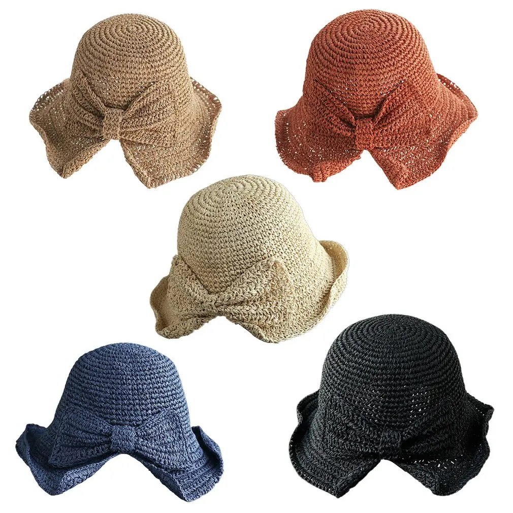 

Sun Hat Wide Brim Floppy Summer Hats For Women Beach Panama Straw Dome Bucket Hat Femme Shade Hat