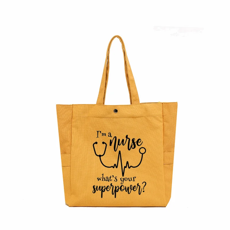 Забавная сумка для медсестры большая емкость женская модная сумка-тоут Холщовая