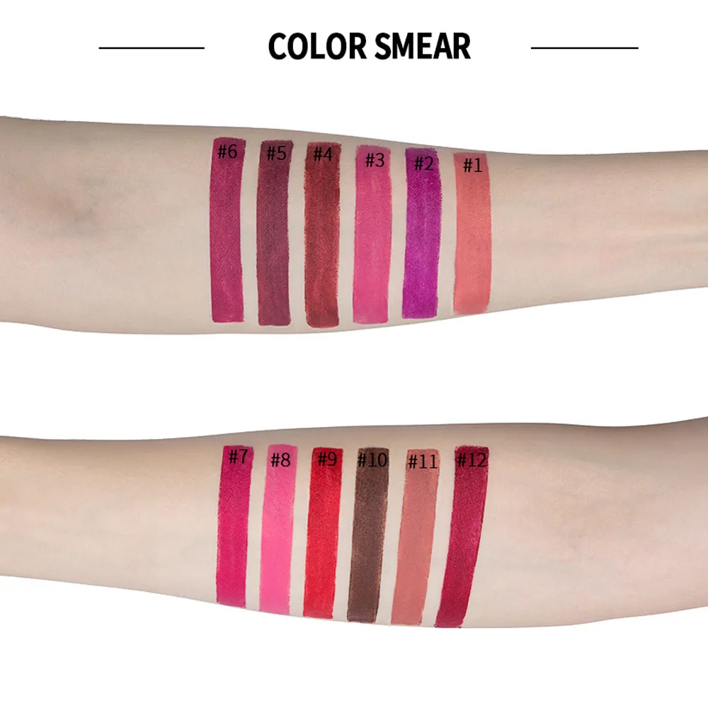 12 Colors Matte Lipstick Waterproof Pumpkin Color Eat Earth Rich Vitamin E Moistu Beauty Sexy Red Lip |
