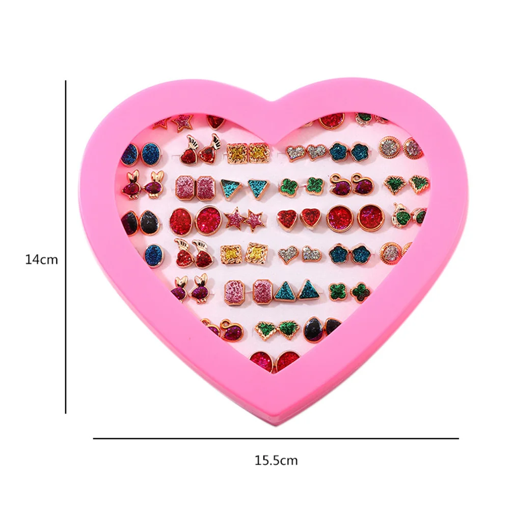

36pairs/set Colorful Resin Rose Flower Stud Earrings for Girls Children Anti Allergic Stud Ear Jewelry for Women Fashion Gift