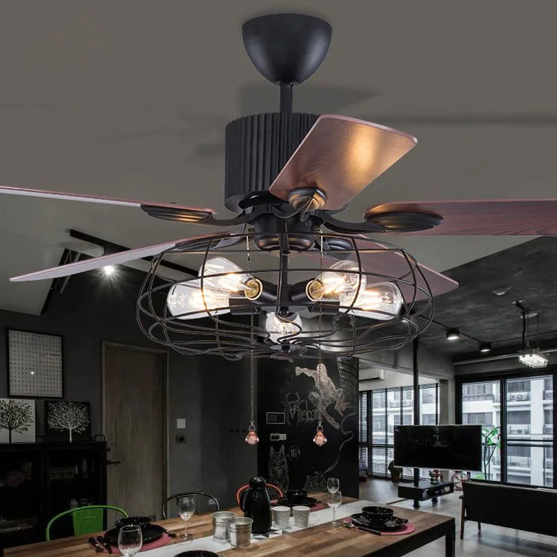 

Vintage Ceiling Fan Wood Remote Control lamp Fans With Lights Industrial Decor DC/AC 220V 110V Modern Nordic Wooden Blade