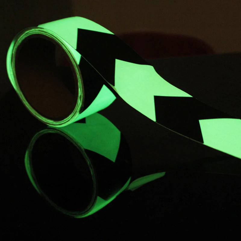 5M Glow in Dark Stickers Direction Arrows Luminous Tape Waterproof Safety Warning Self-Emitting Stripe for Stairs Theater Cinema |