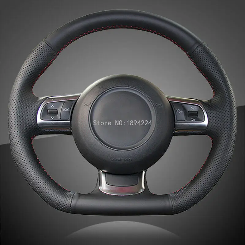 

Hand Sewing Black Leather Car Steering Cover for Audi TT 2008-2013 Car-styling